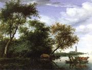 Salomon van Ruysdael wooded river landscape Spain oil painting artist